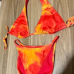 Wild Fable Red and Orange Bikini Set